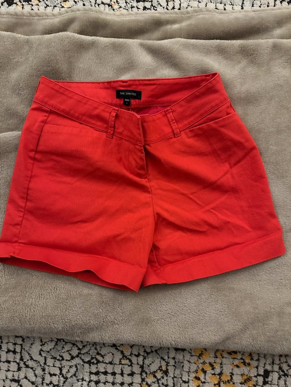 The Limited Bright Red Cuffed Bermuda Shorts